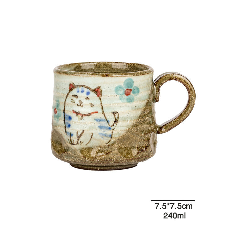 Seto-yaki Retro Stoneware Water Cup Imported From Japan