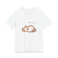 Sleeping Cat T‑Shirt — Cute Kawaii "働きたくない" Lazy Cat Tee