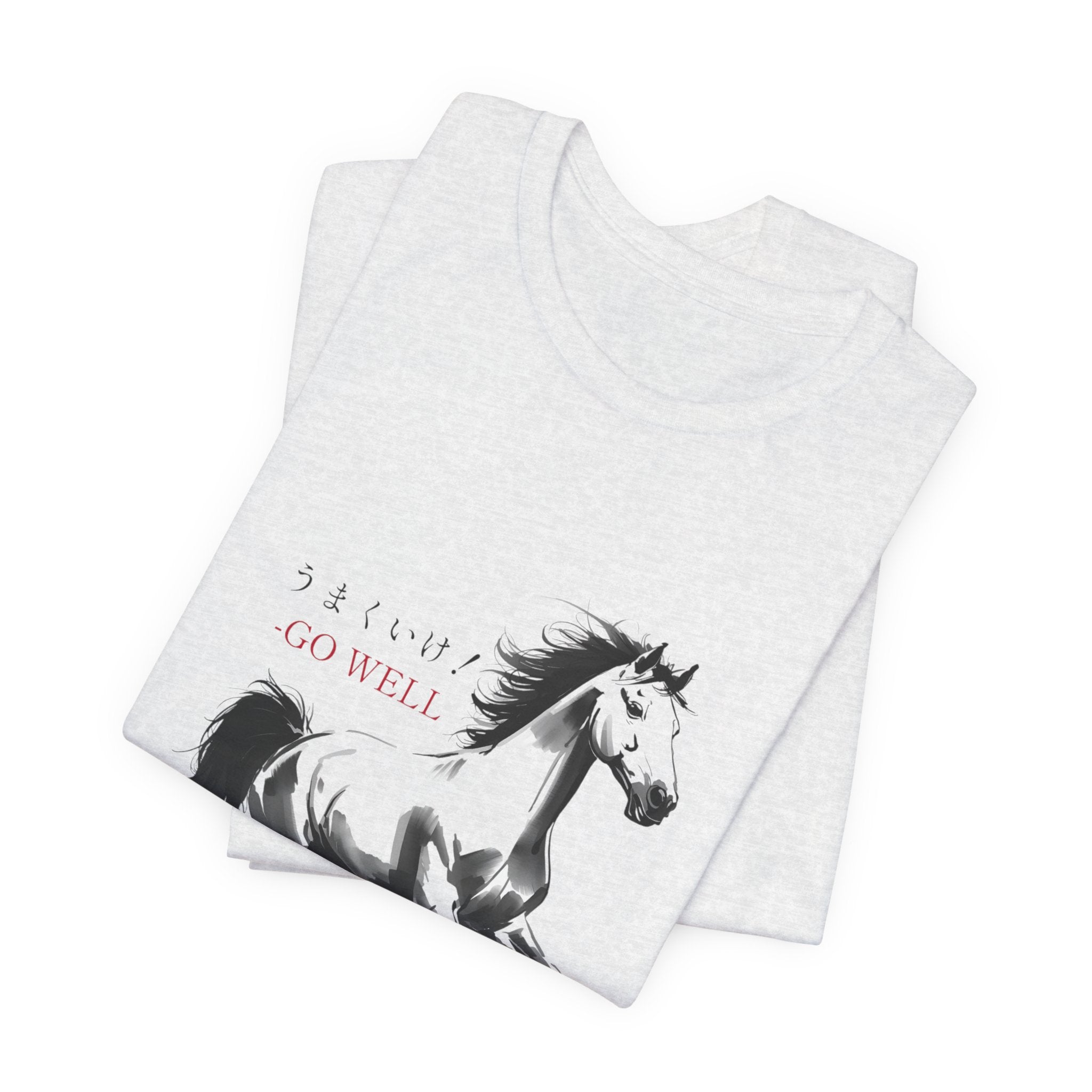 Galloping Horse Graphic Tee — "Spirit Go Well" Inspirational Horse T-Shirt