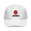 Trucker Cap — Red Rising Moon Graphic with 'Tokyo' Text