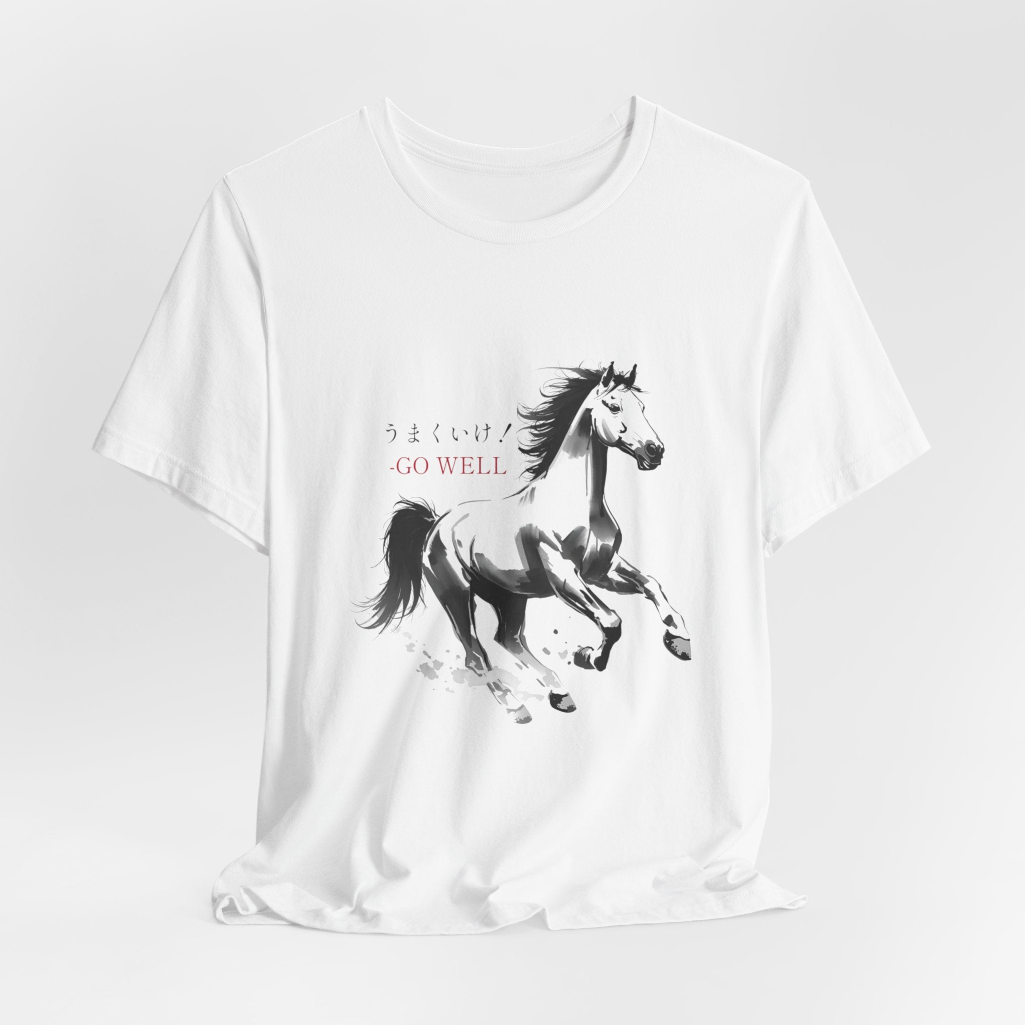 Galloping Horse Graphic Tee — "Spirit Go Well" Inspirational Horse T-Shirt