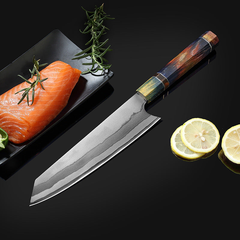 Damascus Chef's Knife Japanese Style Slices