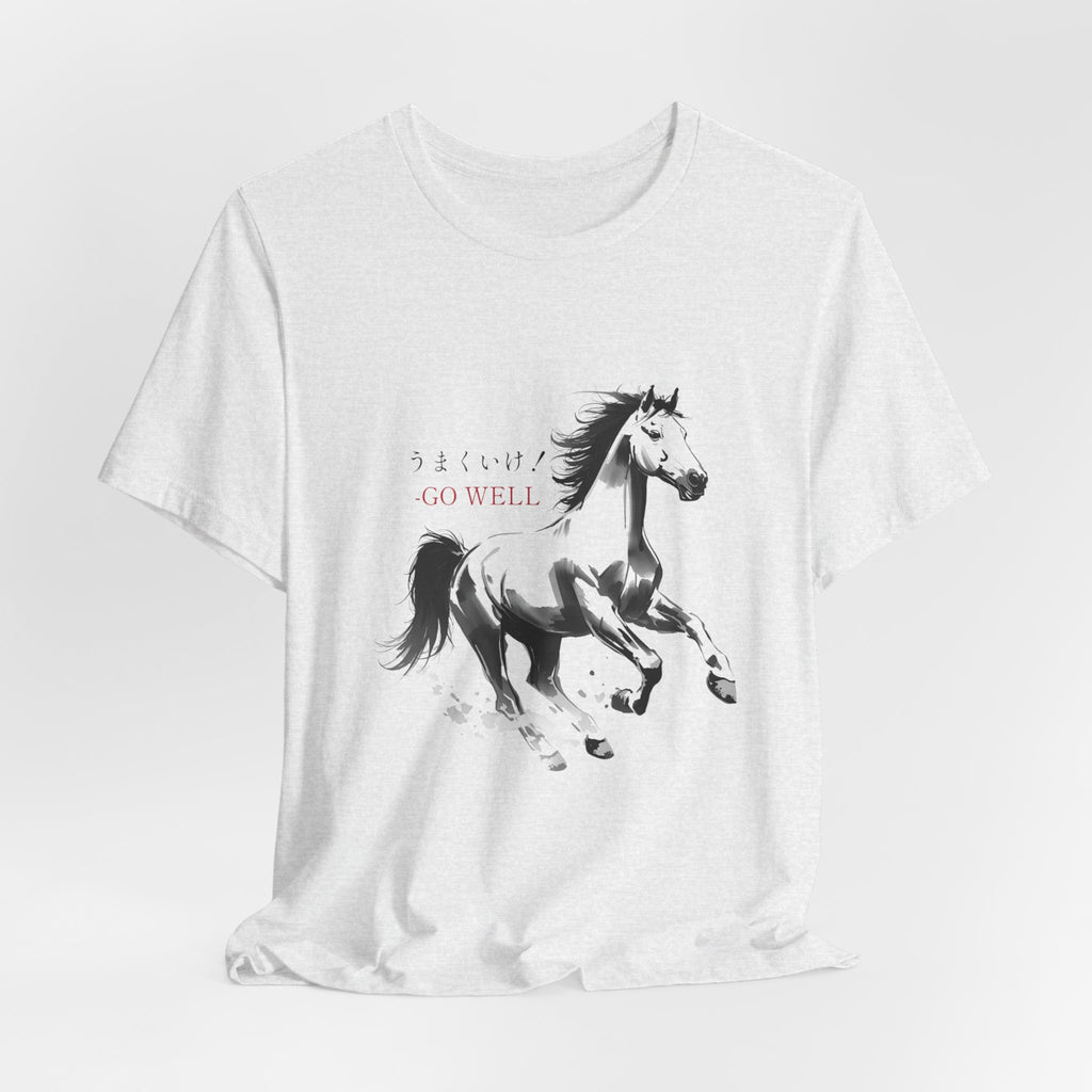 Galloping Horse Graphic Tee — "Spirit Go Well" Inspirational Horse T-Shirt