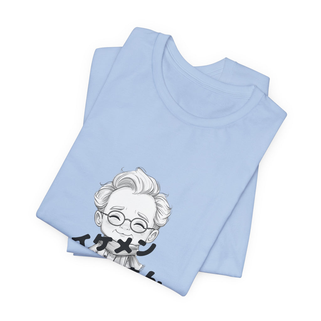 Handsome Grandpa Character Tee with Japanese "イケメンおじいさん" Graphic