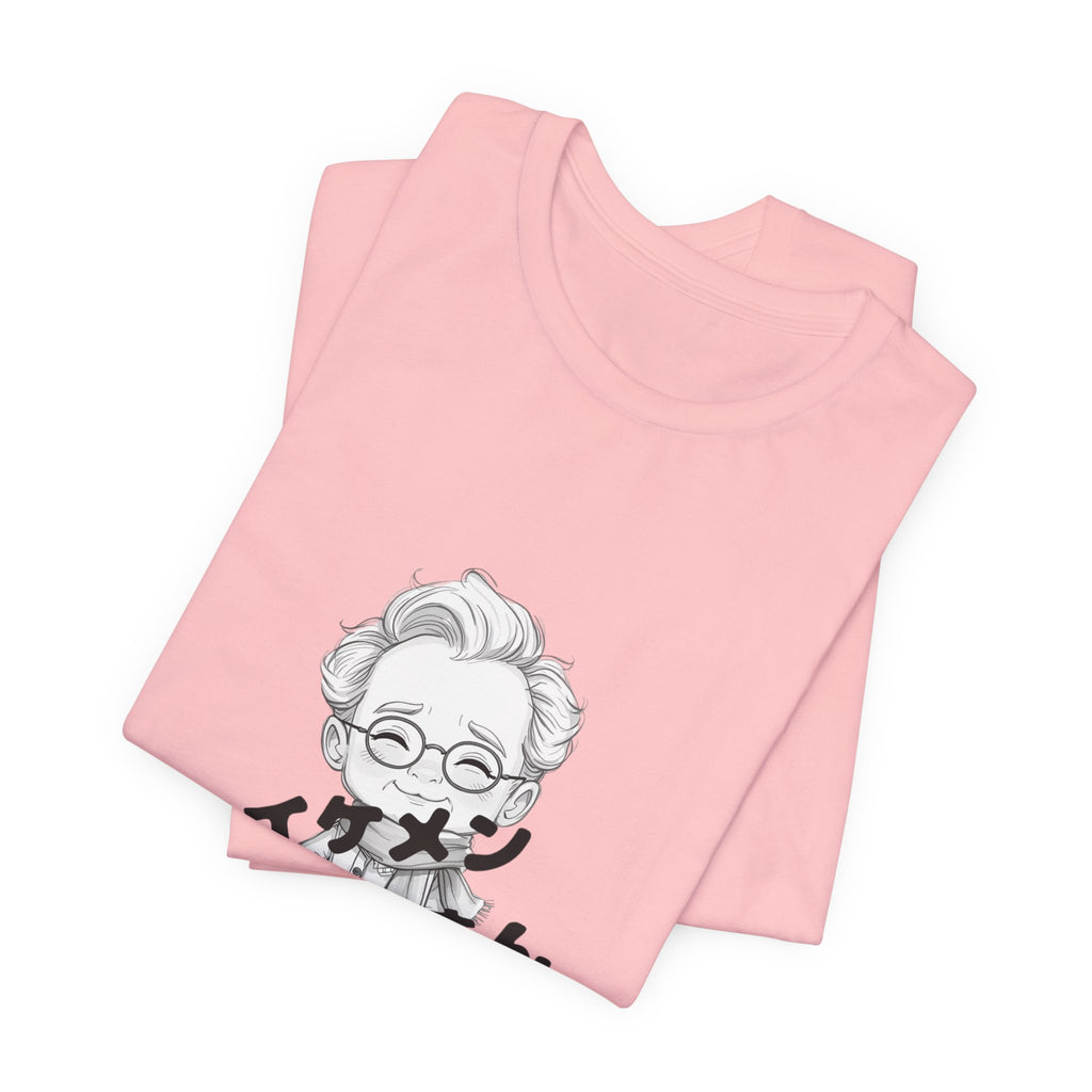 Handsome Grandpa Character Tee with Japanese "イケメンおじいさん" Graphic