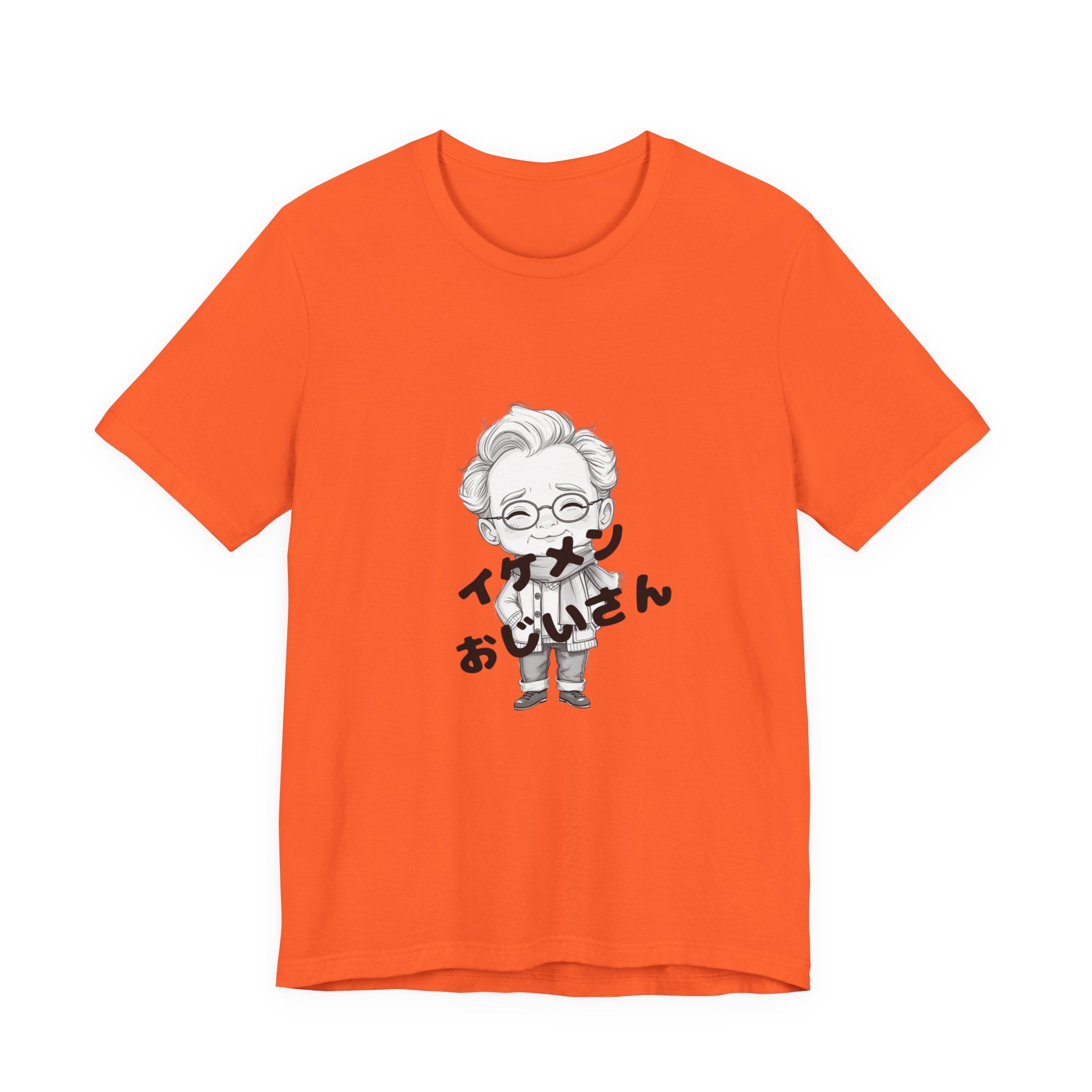 Handsome Grandpa Character Tee with Japanese "イケメンおじいさん" Graphic