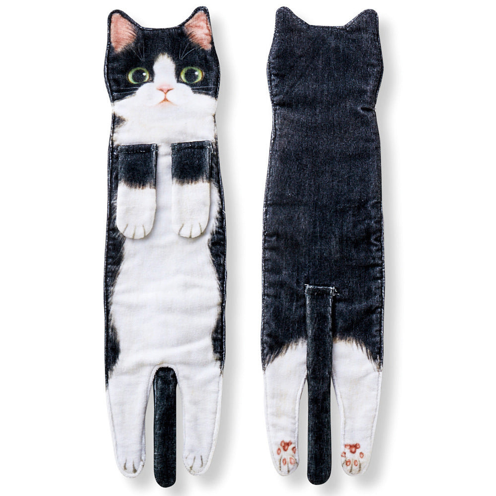 Japanese Cute Whole Cat Towel Microfiber Absorbent