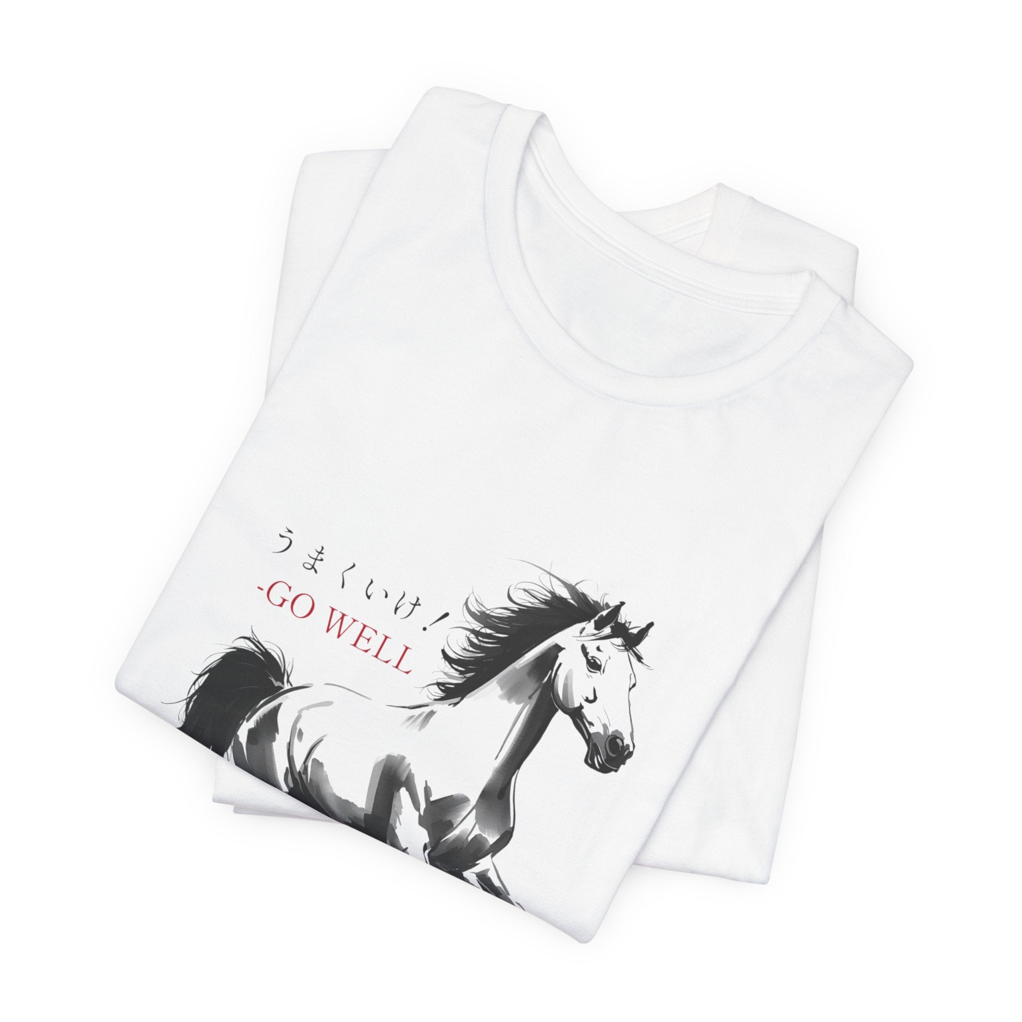 Galloping Horse Graphic Tee — "Spirit Go Well" Inspirational Horse T-Shirt