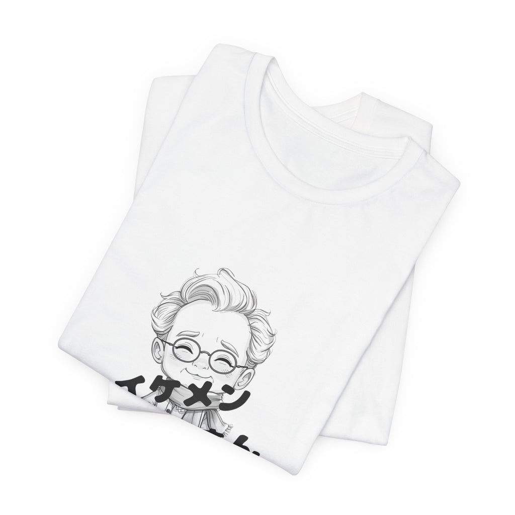 Handsome Grandpa Character Tee with Japanese "イケメンおじいさん" Graphic