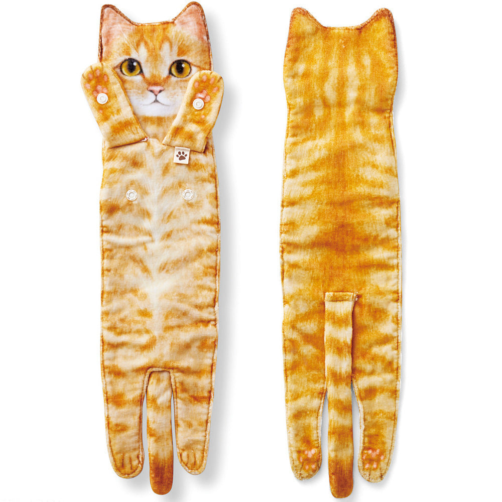Japanese Cute Whole Cat Towel Microfiber Absorbent
