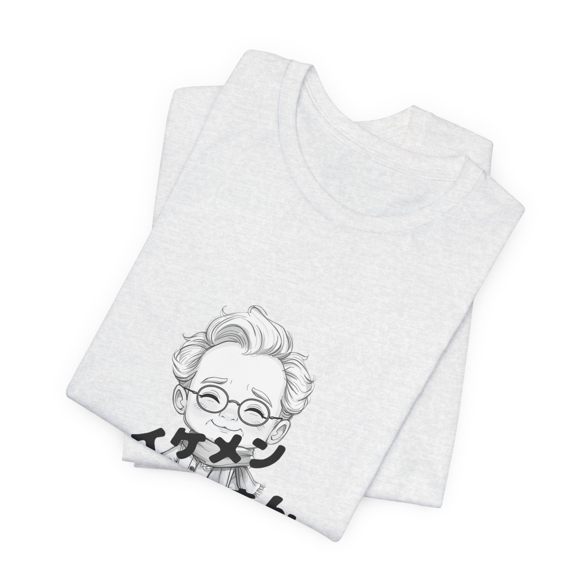 Handsome Grandpa Character Tee with Japanese "イケメンおじいさん" Graphic