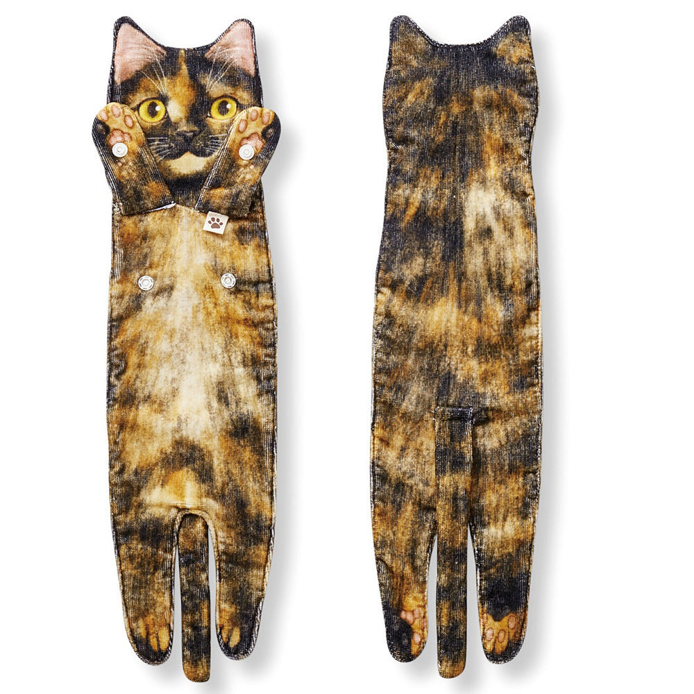 Japanese Cute Whole Cat Towel Microfiber Absorbent
