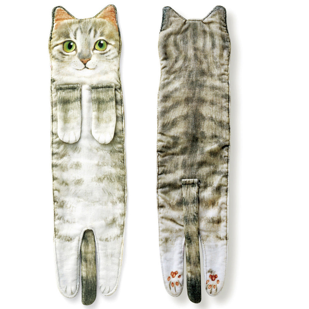 Japanese Cute Whole Cat Towel Microfiber Absorbent