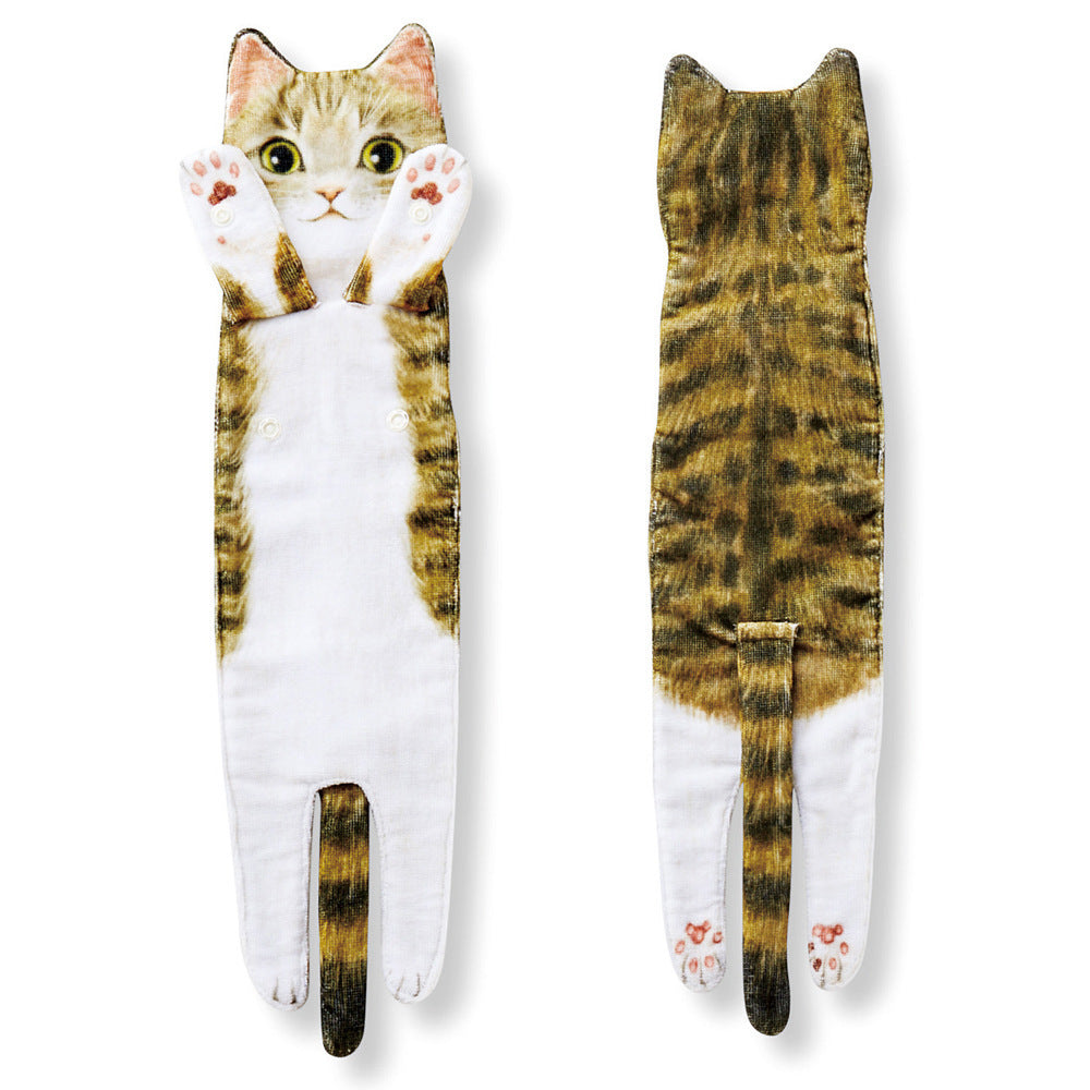 Japanese Cute Whole Cat Towel Microfiber Absorbent