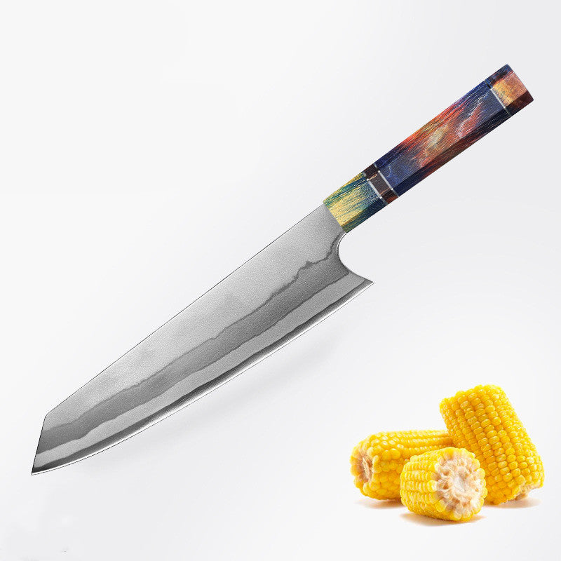 Damascus Chef's Knife Japanese Style Slices